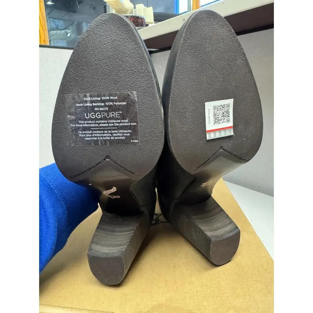 UGG Women's Thames SeaWeed Perf Black Bootie Leather Size 9 Brand New - Picture 5 of 5